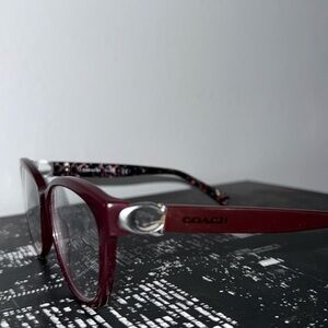 Coach Maroon Glasses with Silver Accents